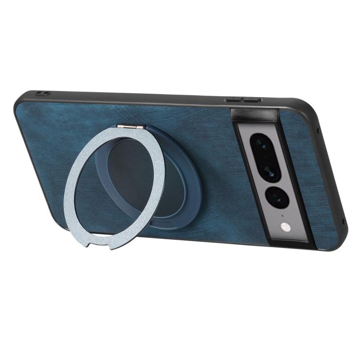 For Google Pixel 7 Pro Retro Leather Rotation Round Holder Phone Case