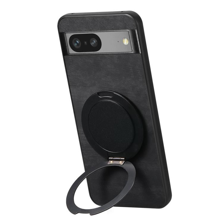For Google Pixel 7a Retro Leather Rotation Round Holder Phone Case
