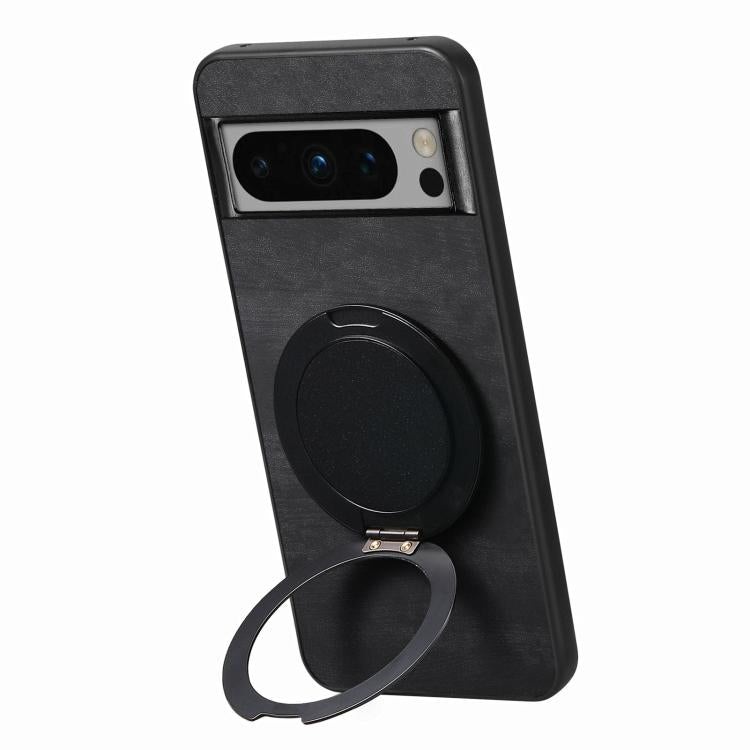 For Google Pixel 8 Retro Leather Rotation Round Holder Phone Case