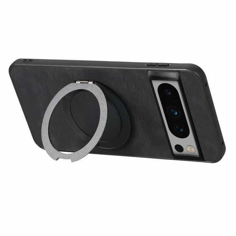 For Google Pixel 8 Retro Leather Rotation Round Holder Phone Case
