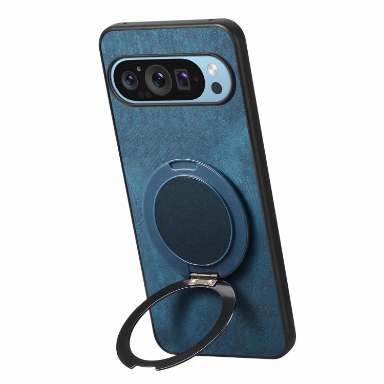 For Google Pixel 9 / 9 Pro Retro Leather Rotation Round Holder Phone Case