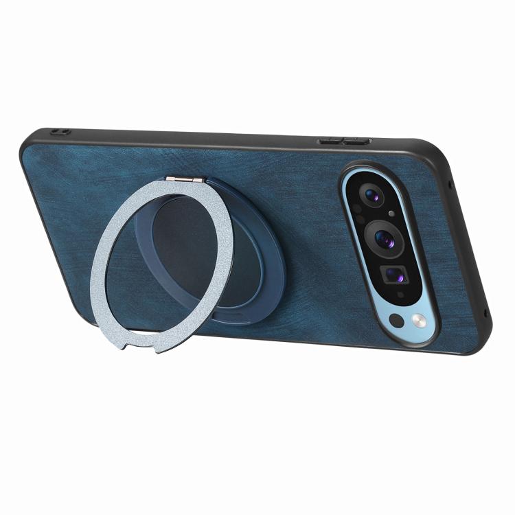 For Google Pixel 9 / 9 Pro Retro Leather Rotation Round Holder Phone Case