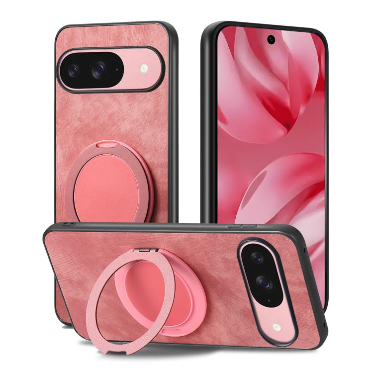 For Google Pixel 10 / 10 Pro Retro Leather Rotation Round Holder Phone Case