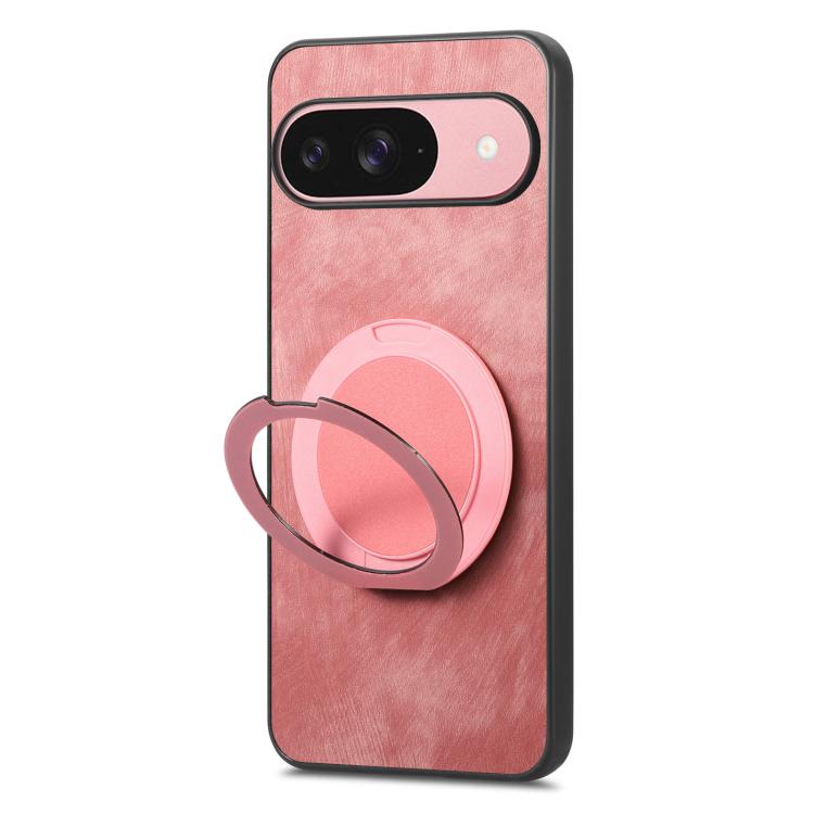 For Google Pixel 10 / 10 Pro Retro Leather Rotation Round Holder Phone Case