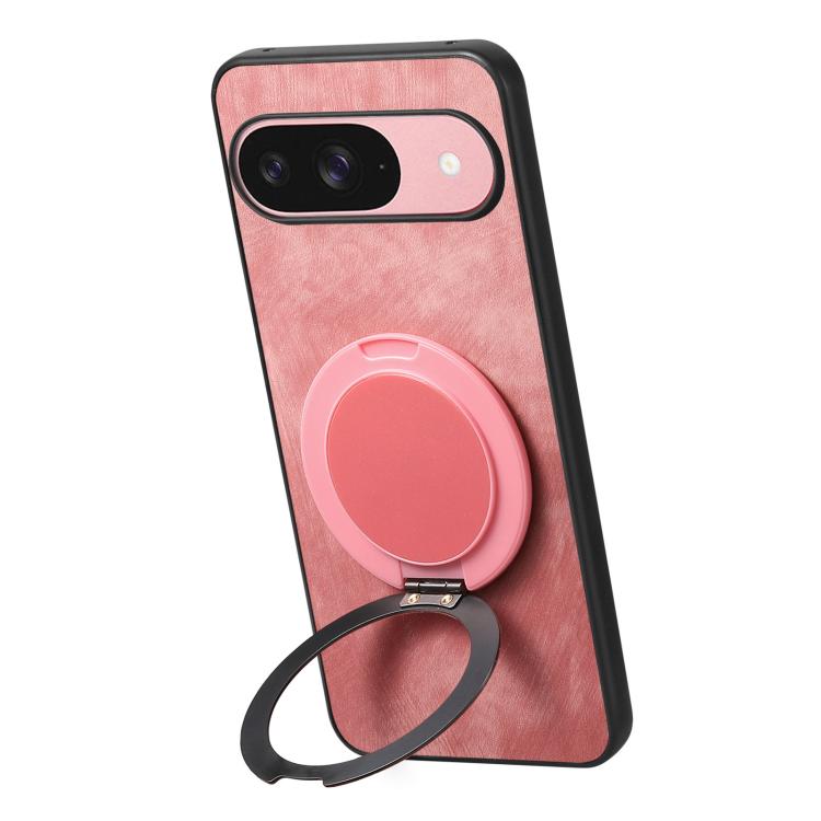 For Google Pixel 10 / 10 Pro Retro Leather Rotation Round Holder Phone Case