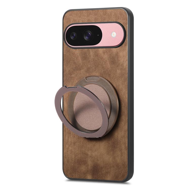 For Google Pixel 10 / 10 Pro Retro Leather Rotation Round Holder Phone Case