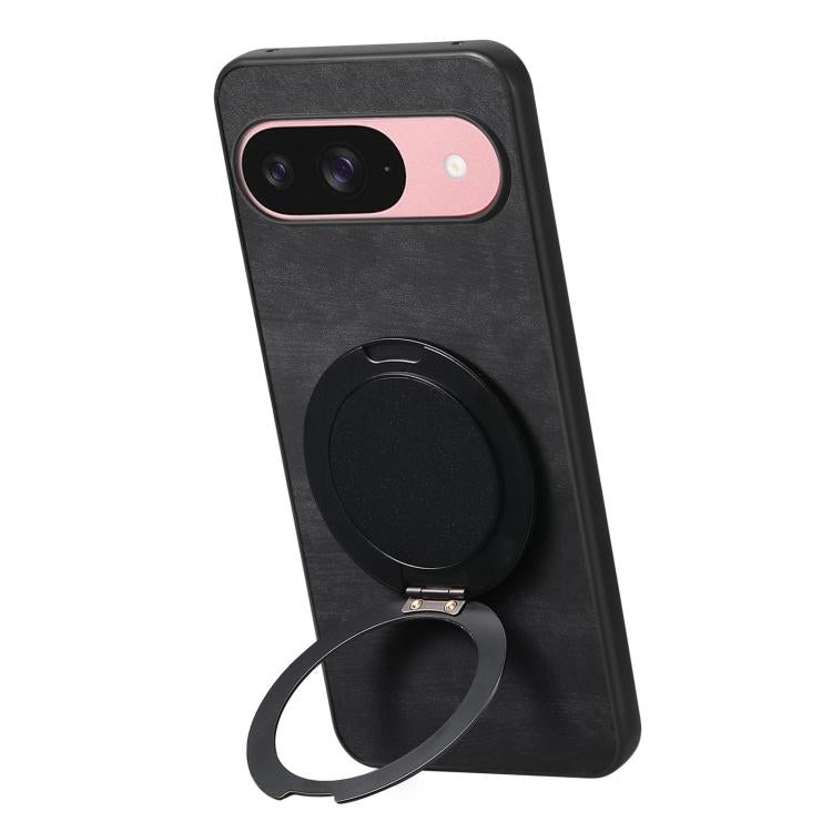 For Google Pixel 10 / 10 Pro Retro Leather Rotation Round Holder Phone Case