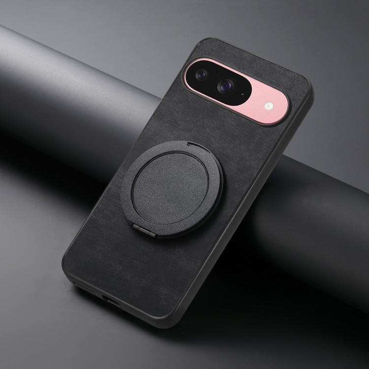 For Google Pixel 10 / 10 Pro Retro Leather Rotation Round Holder Phone Case