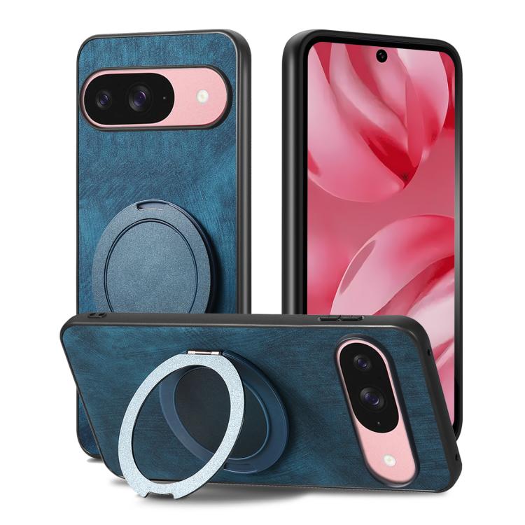 For Google Pixel 10 / 10 Pro Retro Leather Rotation Round Holder Phone Case