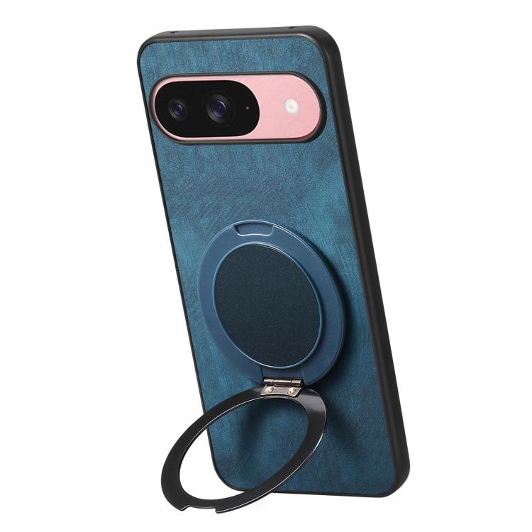 For Google Pixel 10 / 10 Pro Retro Leather Rotation Round Holder Phone Case
