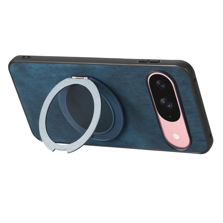 For Google Pixel 10 / 10 Pro Retro Leather Rotation Round Holder Phone Case