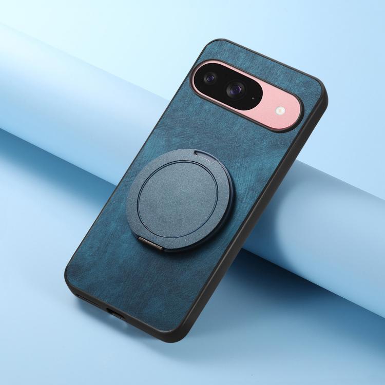 For Google Pixel 10 / 10 Pro Retro Leather Rotation Round Holder Phone Case
