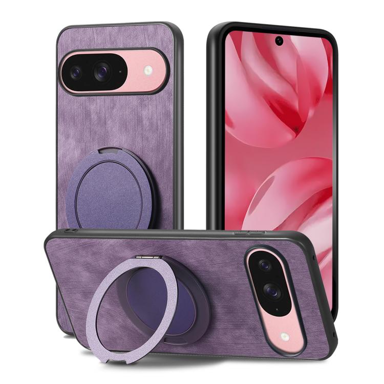 For Google Pixel 10 / 10 Pro Retro Leather Rotation Round Holder Phone Case