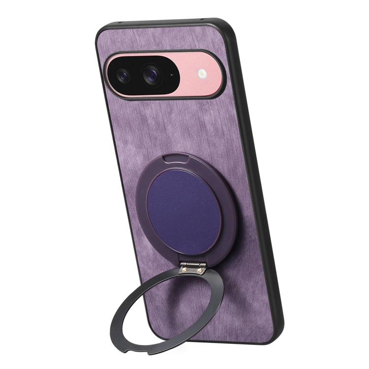 For Google Pixel 10 / 10 Pro Retro Leather Rotation Round Holder Phone Case