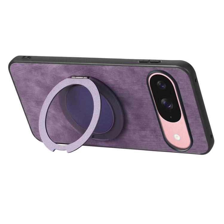 For Google Pixel 10 / 10 Pro Retro Leather Rotation Round Holder Phone Case