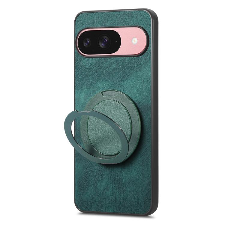 For Google Pixel 10 / 10 Pro Retro Leather Rotation Round Holder Phone Case