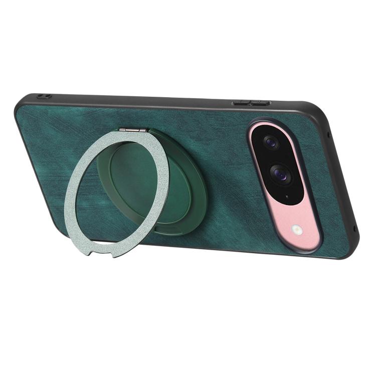 For Google Pixel 10 / 10 Pro Retro Leather Rotation Round Holder Phone Case