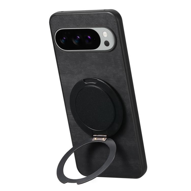 For Google Pixel 10 XL Retro Leather Rotation Round Holder Phone Case
