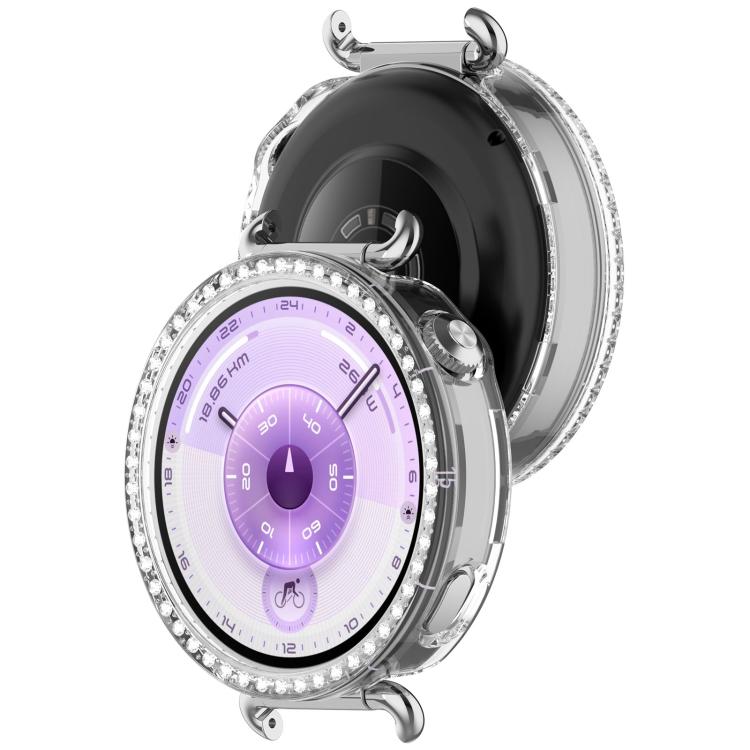For Huawei Watch GT 6 41mm Single Row Diamond Half Coverage Hollow PC Watch Protective Cover