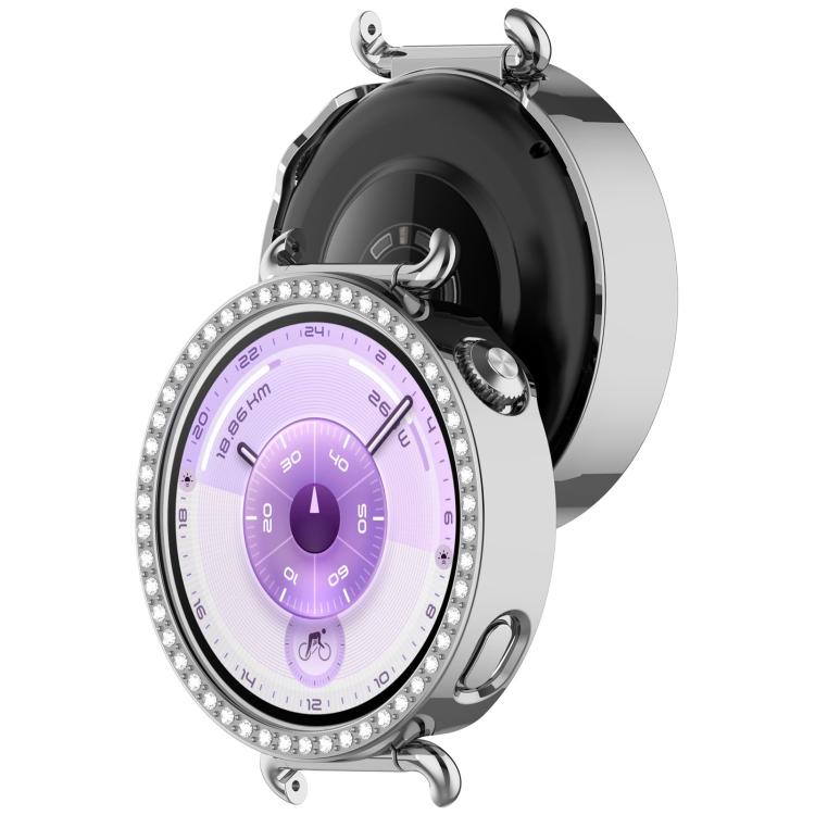 For Huawei Watch GT 6 41mm Single Row Diamond Half Coverage Hollow PC Watch Protective Cover