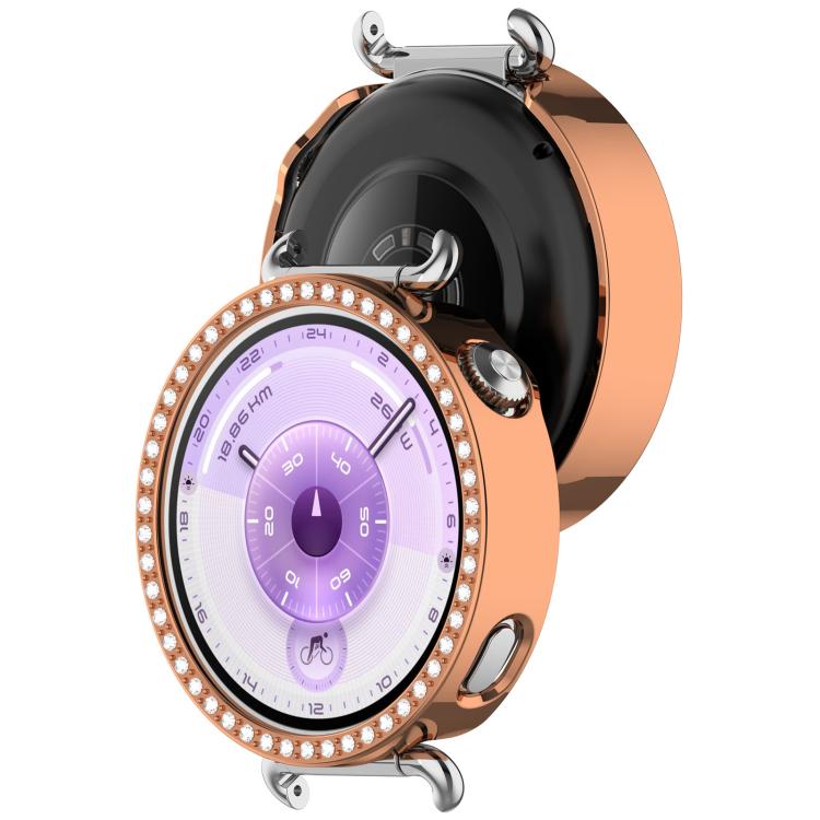 For Huawei Watch GT 6 41mm Single Row Diamond Half Coverage Hollow PC Watch Protective Cover