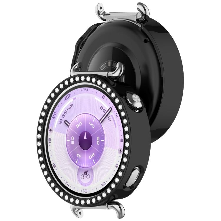 For Huawei Watch GT 6 41mm Single Row Diamond Half Coverage Hollow PC Watch Protective Cover