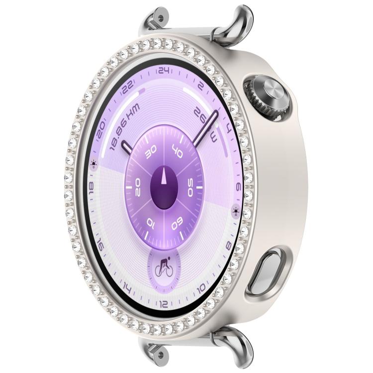 For Huawei Watch GT 6 41mm Single Row Diamond Half Coverage Hollow PC Watch Protective Cover