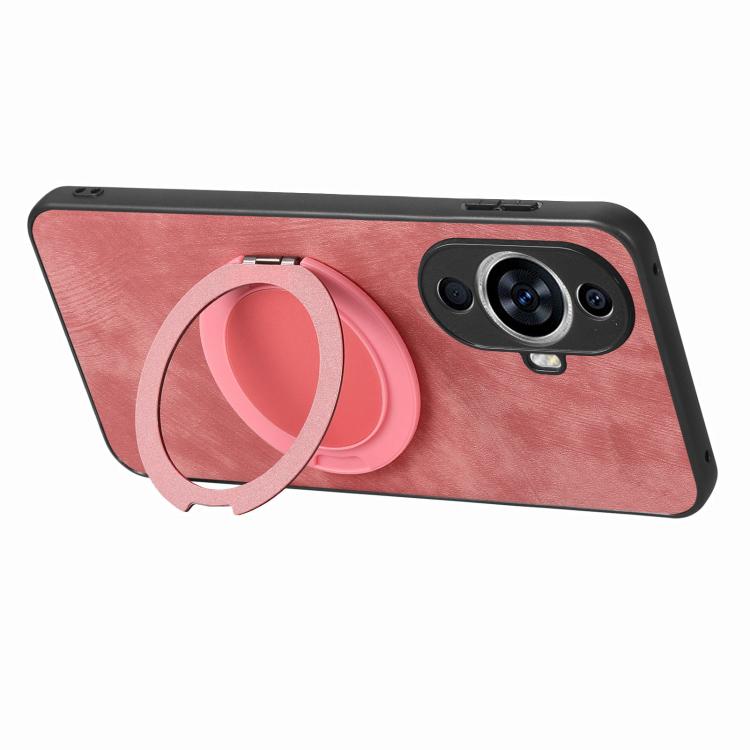 For Huawei nova 11 Retro Leather Rotation Round Holder Phone Case