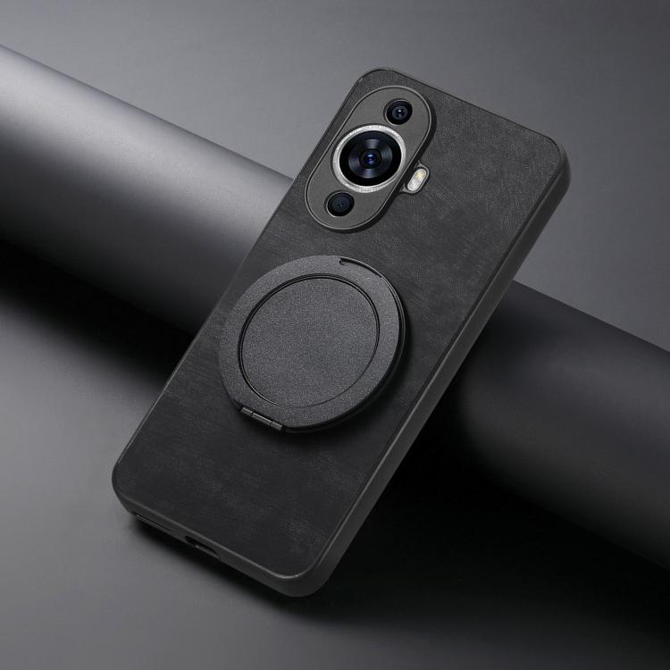 For Huawei nova 11 Retro Leather Rotation Round Holder Phone Case