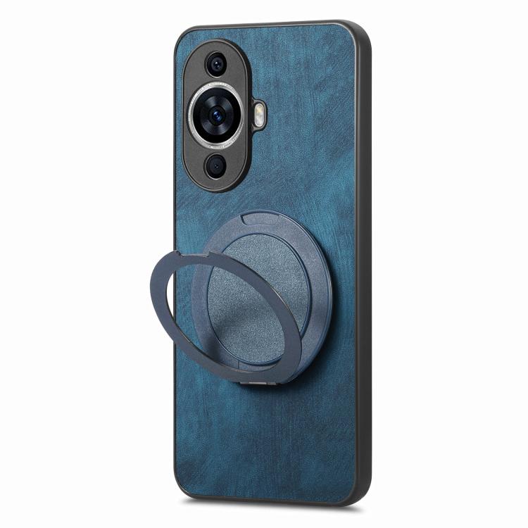 For Huawei nova 11 Retro Leather Rotation Round Holder Phone Case