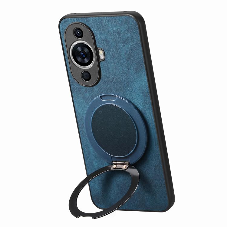 For Huawei nova 11 Retro Leather Rotation Round Holder Phone Case