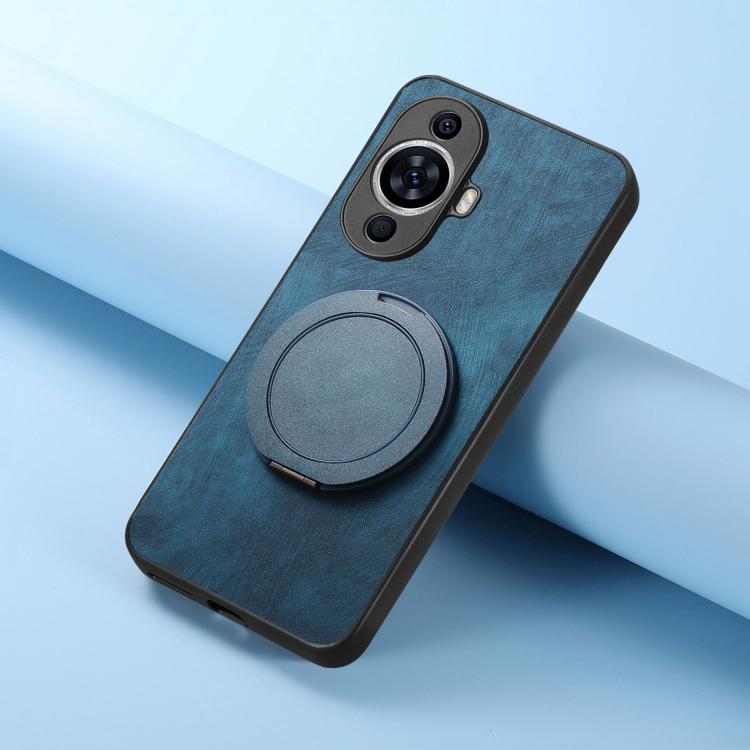 For Huawei nova 11 Retro Leather Rotation Round Holder Phone Case
