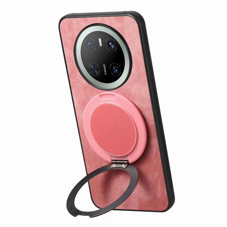 For Huawei Mate 70 Retro Leather Rotation Round Holder Phone Case