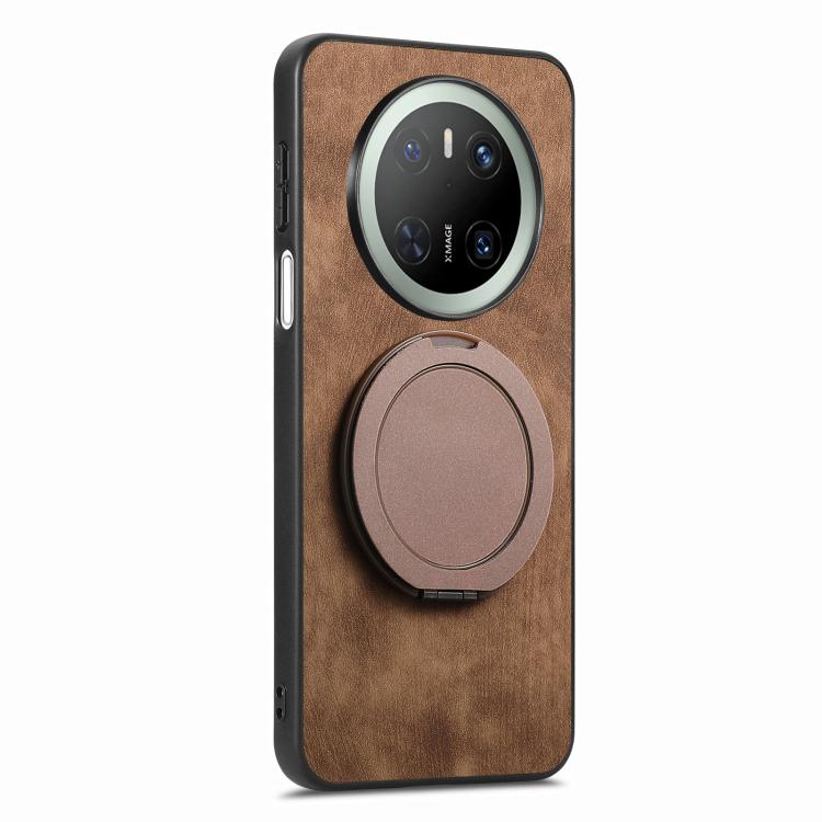 For Huawei Mate 70 Retro Leather Rotation Round Holder Phone Case