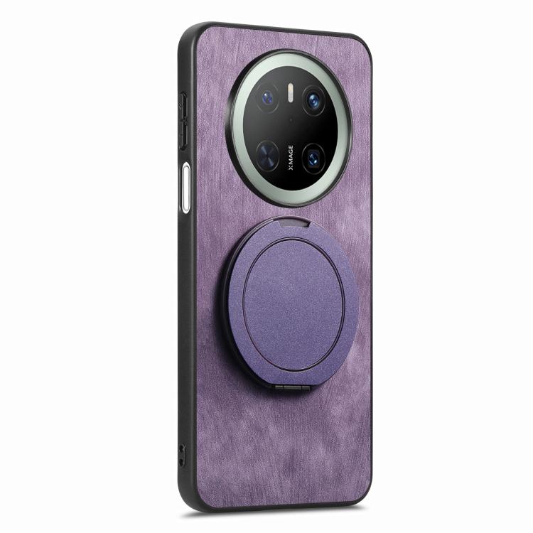 For Huawei Mate 70 Retro Leather Rotation Round Holder Phone Case