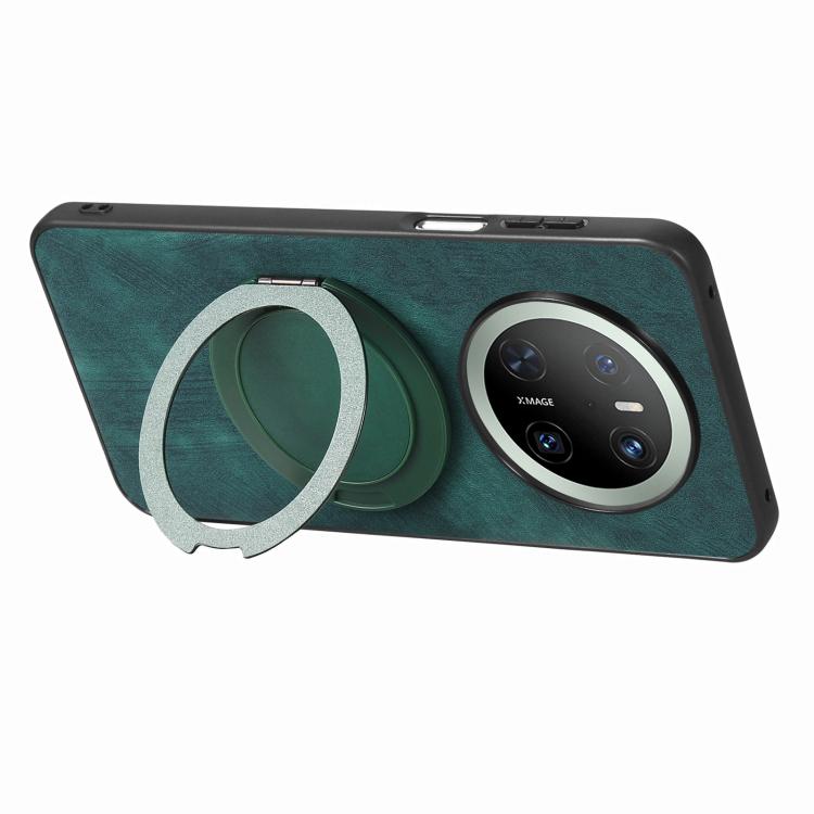 For Huawei Mate 70 Retro Leather Rotation Round Holder Phone Case