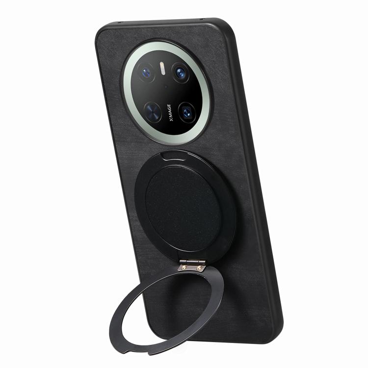 For Huawei Mate 70 Pro Retro Leather Rotation Round Holder Phone Case