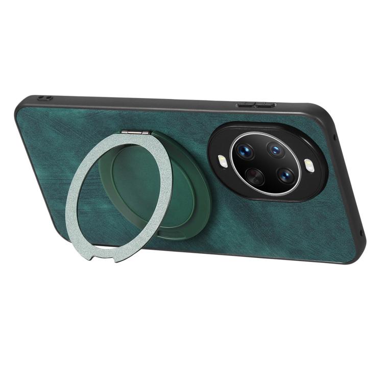 For Huawei nova 14 Pro Retro Leather Rotation Round Holder Phone Case