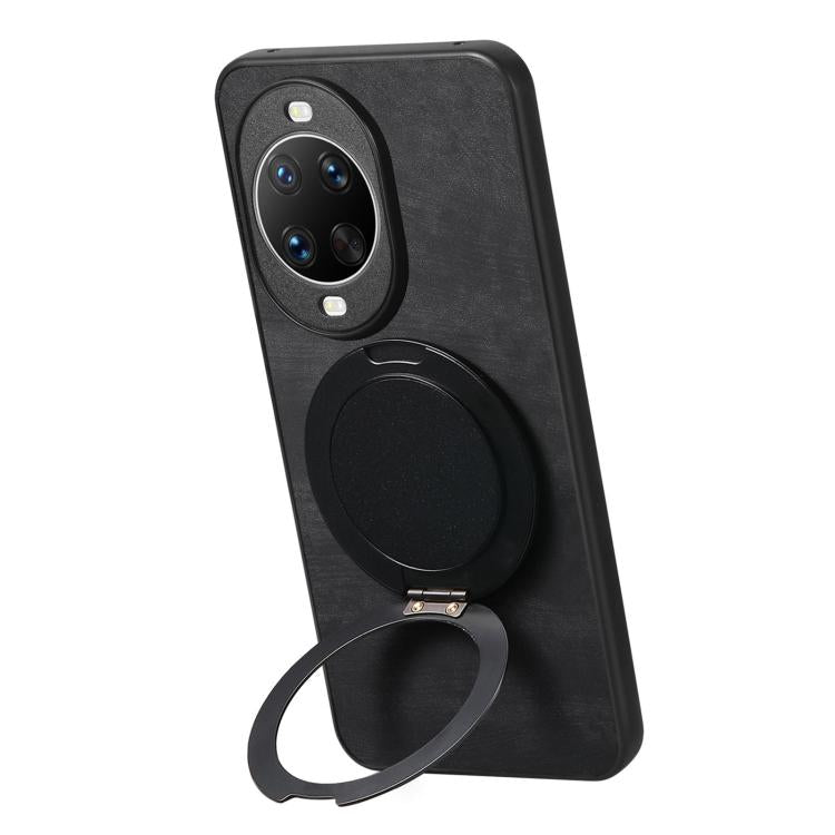 For Huawei nova 14 Ultra Retro Leather Rotation Round Holder Phone Case