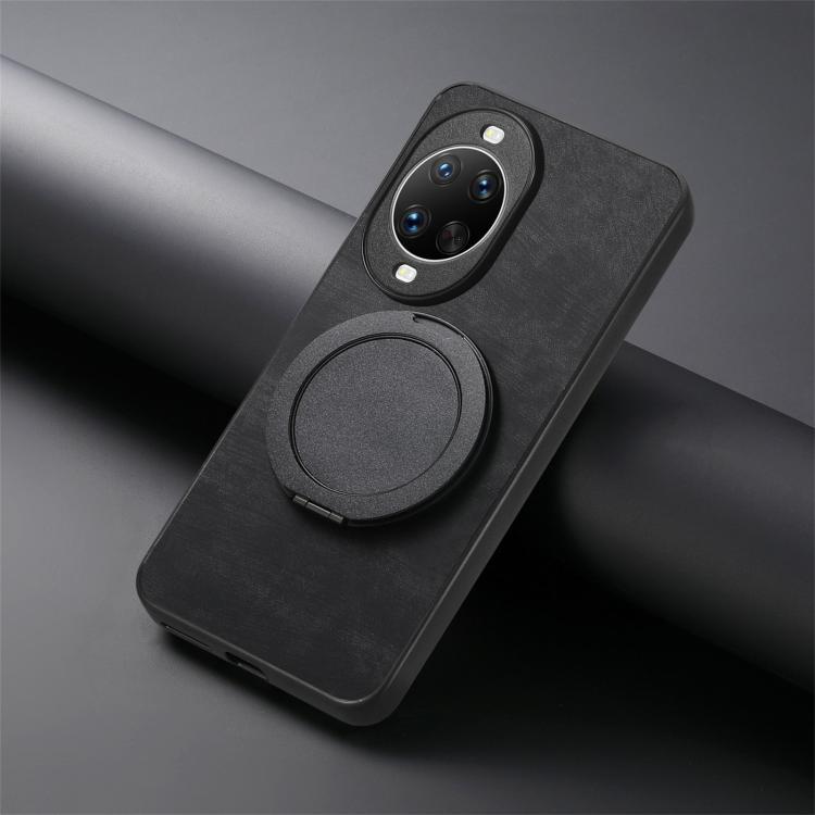 For Huawei nova 14 Ultra Retro Leather Rotation Round Holder Phone Case