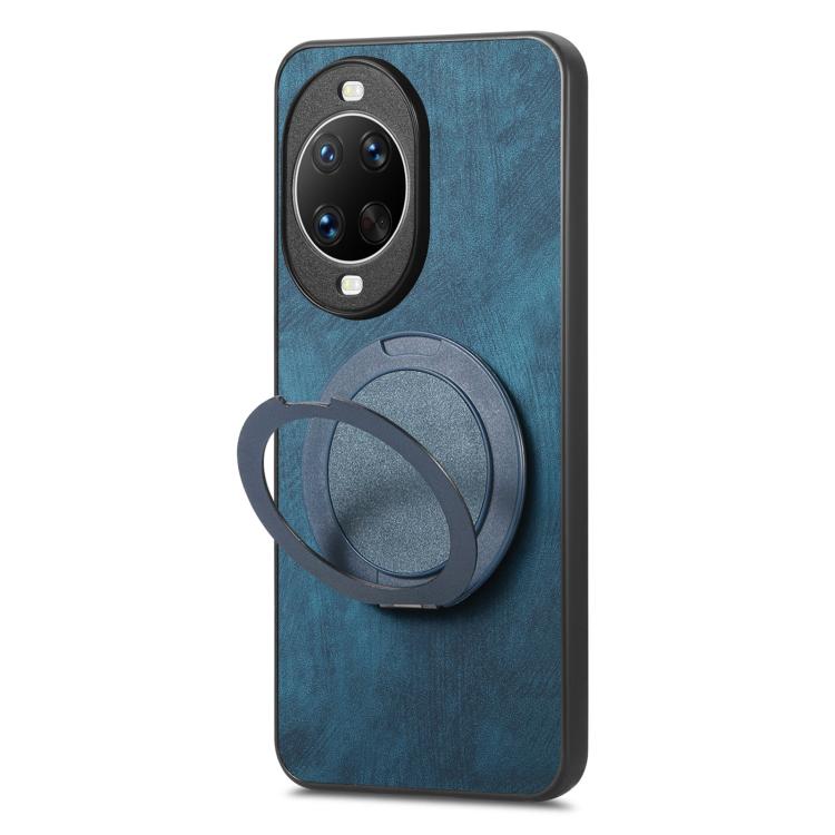 For Huawei nova 14 Ultra Retro Leather Rotation Round Holder Phone Case