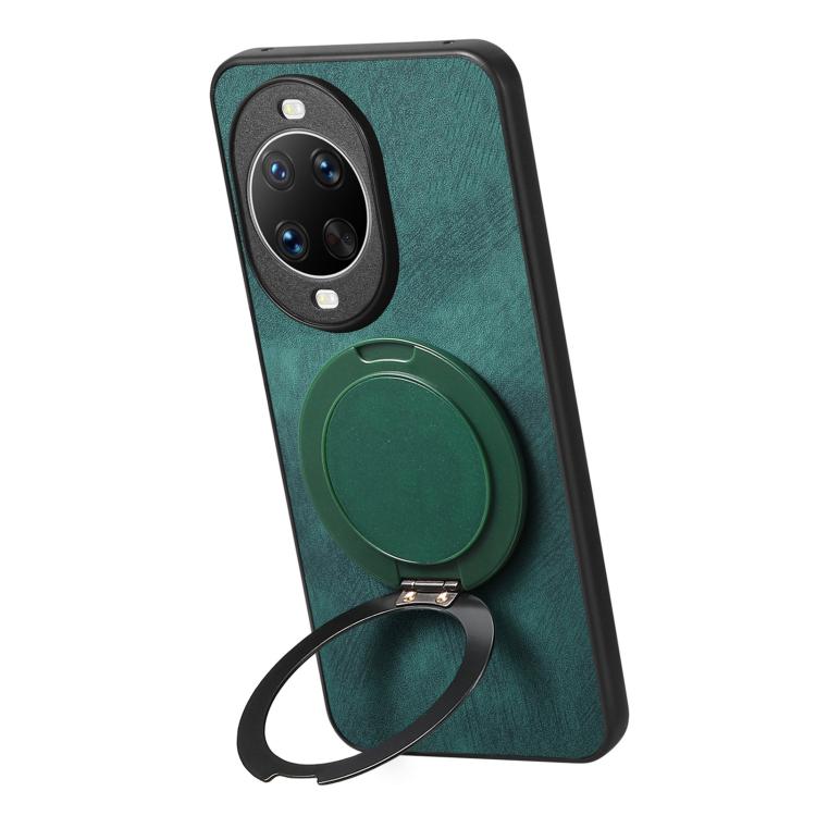 For Huawei nova 14 Ultra Retro Leather Rotation Round Holder Phone Case
