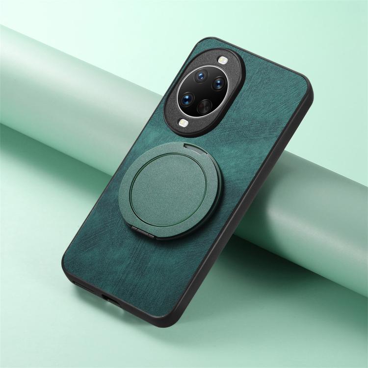 For Huawei nova 14 Ultra Retro Leather Rotation Round Holder Phone Case