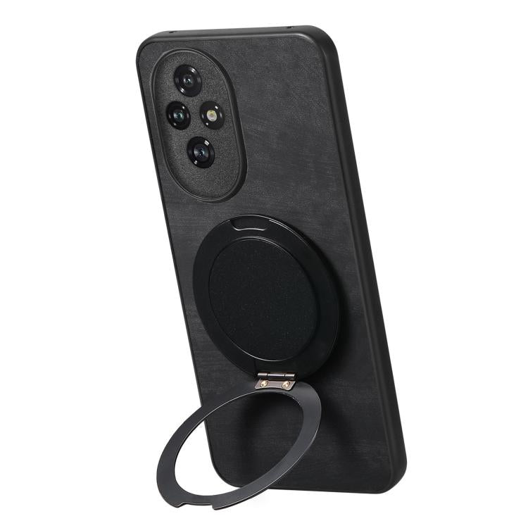 For Honor 200 Pro Retro Leather Rotation Round Holder Phone Case