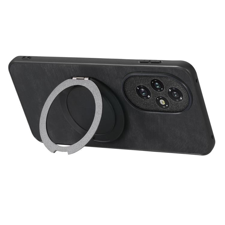 For Honor 200 Pro Retro Leather Rotation Round Holder Phone Case