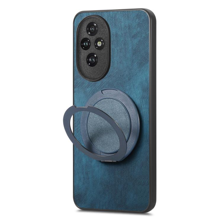 For Honor 200 Pro Retro Leather Rotation Round Holder Phone Case