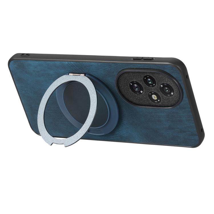 For Honor 200 Pro Retro Leather Rotation Round Holder Phone Case
