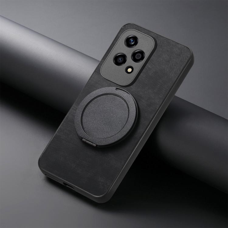 For Honor 200 Lite Global Retro Leather Rotation Round Holder Phone Case