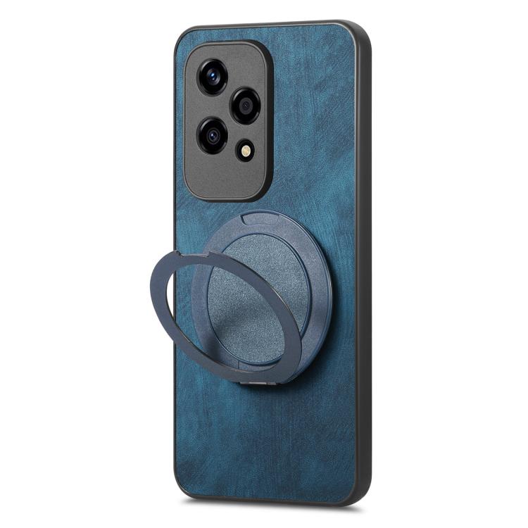For Honor 200 Lite Global Retro Leather Rotation Round Holder Phone Case