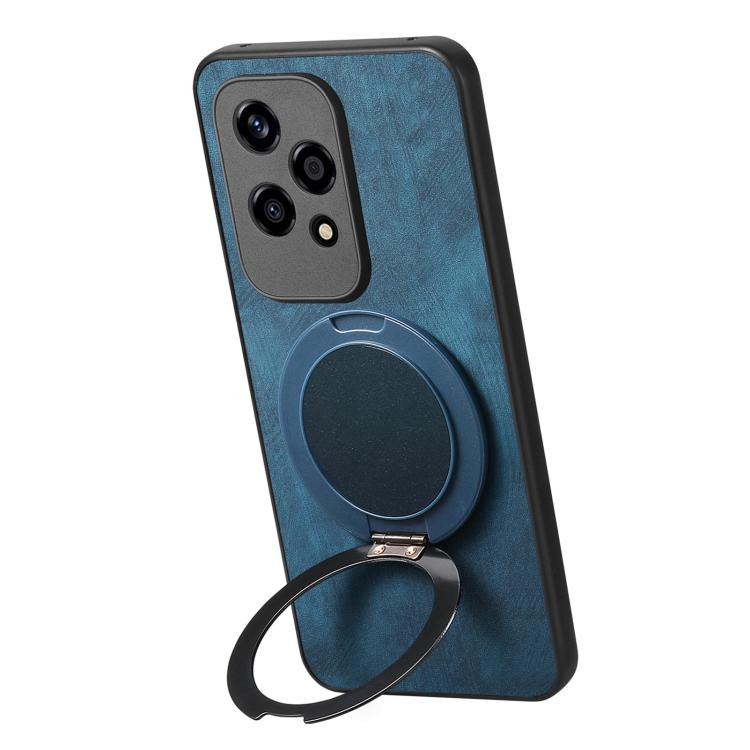 For Honor 200 Lite Global Retro Leather Rotation Round Holder Phone Case